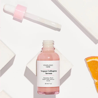 Sérum liquide anti-âge éclaircissant à la vitamine C, au collagène et à l'acide hyaluronique, végétalien et sans cruauté, marque privée Oumana, pour tous types de peaux, visage