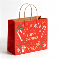 Sacs cadeaux de Noël personnalisés imprimés, sacs fourre-tout en papier écologiques pour cadeaux de fêtes, emballage pour le commerce de détail
