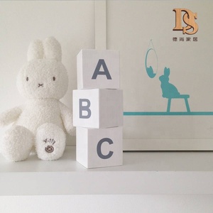 DIY บล็อกชื่อไม้สำหรับทารกแบบใหม่ทาสีขาวไม้พร้อมสลักชื่อด้วยเลเซอร์โชว์ปริศนาสำหรับตกแต่งบ้าน - Product Image 3