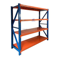 Étagères de stockage industrielles sans boulons Heda Factory, unités d'étagères métalliques à 4 niveaux, rayonnages empilables en acier robuste pour entrepôt