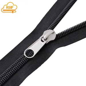 High quality black #10 zipper nylon roll for Tent heavy duty Cremallera long chain #10 nylon zippers