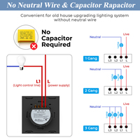 Zigbee Single line sakelar WiFi EU tanpa kapasitor Alexa dan sakelar dinding sentuh Google Home Panel kaca sakelar cerdas