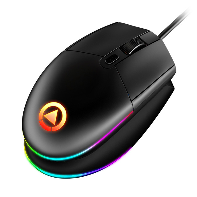 Wholesale Black Wired Mouse Game RGB Light Mini Office Mouse DPI 800 1200 1600 with Breathing Lighting Effect