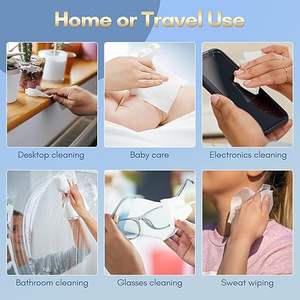 Handuk Wajah Sekali Pakai & Bantalan Kapas Penghapus Riasan dari Bahan Viscose & Katun Lembut 20x20cm 50pcs - Product Image 5