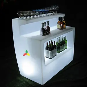 Barra de bar direto iluminado para boate, barra portátil com LED brilhante, contadores de bar design