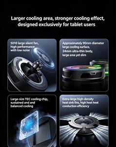 พัดลมระบายความร้อนแท็บเล็ต Black Shark Fan6 Max แบบแม่เหล็ก ใช้สารกึ่งตัวนำ ระบายความร้อนได้พื้นที่กว้าง สำหรับ iPad แท็บเล็ต พัดลมระบายความร้อนสำหรับเล่นเกมและสตรีมมิ่ง - Product Image 4