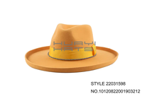 HUAYI CHAPEAUX En Gros Personnalisé Orange Cowboy Chapeaux À La Main Fedora Large Bord Feutre Fedora Chapeaux Australien 100 Laine Crayon Bord