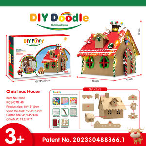 MILI enfants haute qualité carton assembler Puzzle jouet créatif à la main bricolage artisanat Kit village de noël maisons en papier - Product Image 2