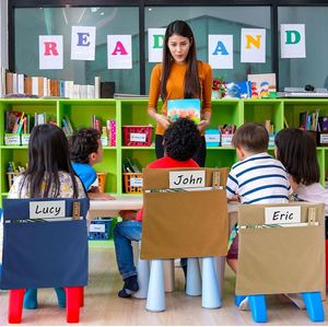 Organizador de Espalda de Silla para Aula: Bolsillos para Tarjetas de Nombre de Estudiantes y Almacenamiento de Libros, Organizador de Útiles Escolares - Product Image 5