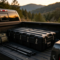 Boîte de rangement rotomoulée, boîte tactique, boîte de rangement en plastique robuste pour camionnette, SUV, camping, expédition