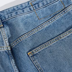 กางเกงยีนส์ทรงแบ็กกี้ผ้าฝ้ายคุณภาพสูงแบบซักอ่อนพิมพ์ลายตามสั่งขายส่ง OEM ปี 2022 สำหรับผู้ชาย - Product Image 4