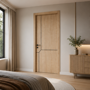 <span class=keywords><strong>Porte</strong></span> élégante recouverte de film avec lignes décoratives noires gravées, finition soignée, qualité stable, économique pour la construction, CE - Product Image 4