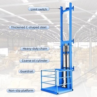 Ascenseur de fret mural à rail de guidage pour intérieur, 2 étages, capacité 1 tonne, pour extension de mezzanine