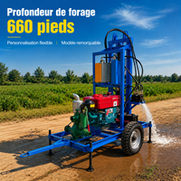 Foreuse de Puits d’Eau Diesel 35 CV Personnalisable, Mini Machine de Forage de Puits d’Eau 200 m pour Irrigation Agricole