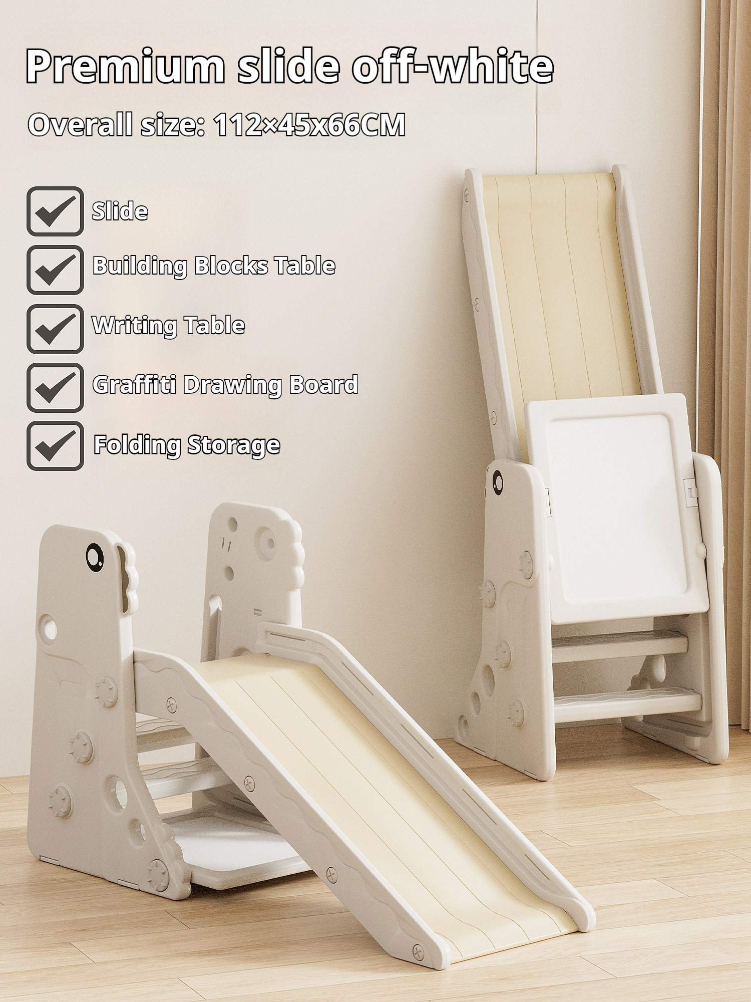 Foldable model with drawing board -White
