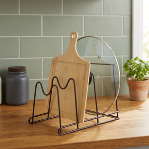 Support de planche à découper et de couvercles, construction en fer, support de rangement de cuisine, minimaliste - Product Image 6