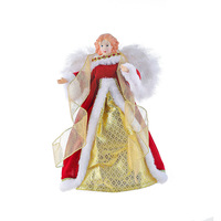 Figurine d'ange dorée pour le sommet de l'arbre de Noël, décoration d'arbre de Noël, ange pour le sommet de l'arbre de Noël