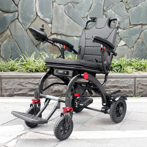Marco ergonómico plegable de aleación de aluminio, asiento de malla, motores duales de 180W, batería de 6AH de liberación rápida, silla de ruedas eléctrica de 15km de alcance - Product Image 1