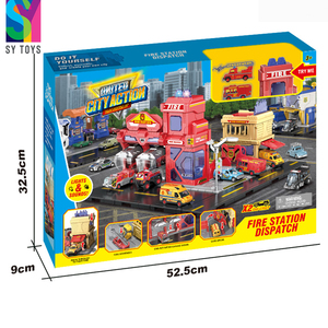 SY TOYS 6 en 1 nouveau jouet de <span class=keywords><strong>Garage</strong></span> de stationnement moulé sous pression voiture de course parkings jouet combinaison ensemble sons lumineux semblant jouer préscolaire - Product Image 6