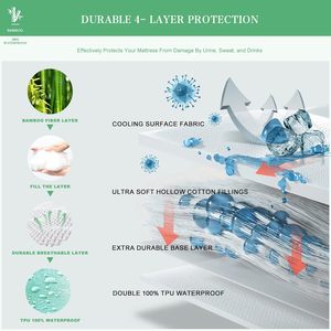 Protège-<span class=keywords><strong>matelas</strong></span> matelassé imperméable de luxe, lavable en machine, confortable, disponible en différentes tailles, anti-punaises de lit - Product Image 2