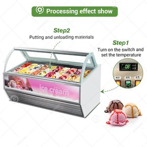 Vitrina Exhibidora para Helados, Congelador para Paletas Heladas, Exhibidor de Helados Pequeño, Máquina Congeladora de Gelato en Venta - Product Image 5