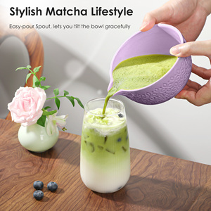 Juego de Té Matcha de Cerámica de Estilo Japonés de 7 Piezas de Alta Calidad, Tazón Tradicional Grabado, Cepillo para Té, Batidor de Polipropileno para Café y Té - Product Image 3