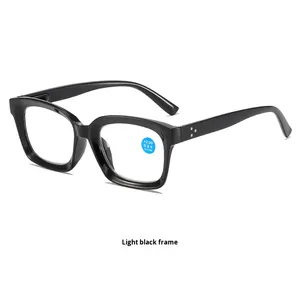 2025 nueva moda marco grande Anti-Luz Azul HD <span class=keywords><strong>presbicia</strong></span> <span class=keywords><strong>gafas</strong></span> de lectura para hombres y mujeres con brazos de resorte - Product Image 5
