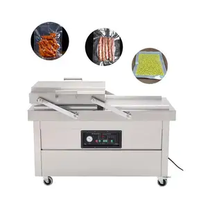 Semi Automatic Double Chamber Dried Fish Meat Vacuum Packing Machine Commercial Food Vacuum Packaging Machine