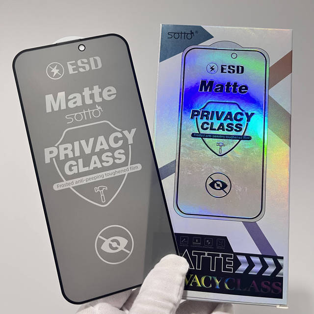 ESD Anti-Spy 9H Hardness Matte Privacy Tempered Glass Screen Protector for Iphone 18 17 16 Pro Max All Models Anti-Peeping Film