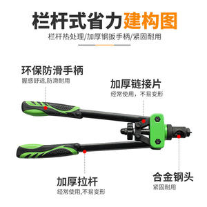 Remachadora Neumática Manual de Doble Mango 606 M3-M8, Venta Directa de Fábrica, Pistola de Tuercas para Remachado Manual - Product Image 4