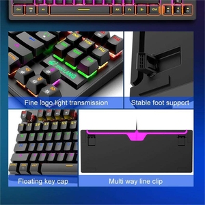 Belanja Online gratis Wolf K2 87-key RGB Punk Keyboard mekanis Keyboard Gaming Notebook kantor dan Mouse kombo - Product Image 6