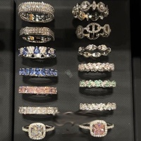 Cincin Tembaga Berlapis Emas Asli dengan Berlian dan Gula, Ringan Mewah, Fashion Wanita High-end, Cocok untuk Segala Acara, Grosir