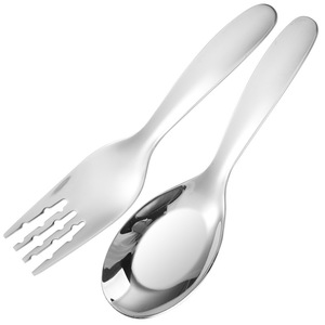 Stainless Steel Spoon And Fork Set Deepened Head Thickened For Children Household Baby Food Use - Product Image 5