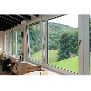 Fenêtre à <span class=keywords><strong>battant</strong></span> inclinable et tournante en verre upvc à <span class=keywords><strong>double</strong></span> <span class=keywords><strong>vitrage</strong></span> moderne de style européen sur mesure - Product Image 3