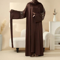 Ensemble traditionnel musulman pour femmes, hijab islamique personnalisé pour le Ramadan et l'Aïd, robe abaya brodée