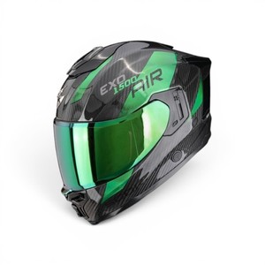 Casco Integrale Scorpion Exo 1500 Carbon Air Nero Verde in Fibra Composita per Moto - Product Image 1