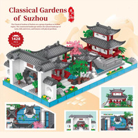 Blocs de construction pour enfants thème Suzhou jardin grande muraille 3D assemblage jouet décoration de bureau