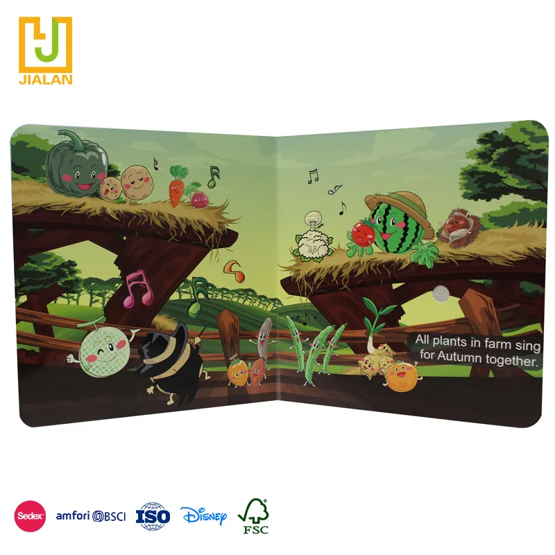 Print Custom Kids Cardboard Book Picture Coloring Drawing Illustration Board Children Story Book Printing