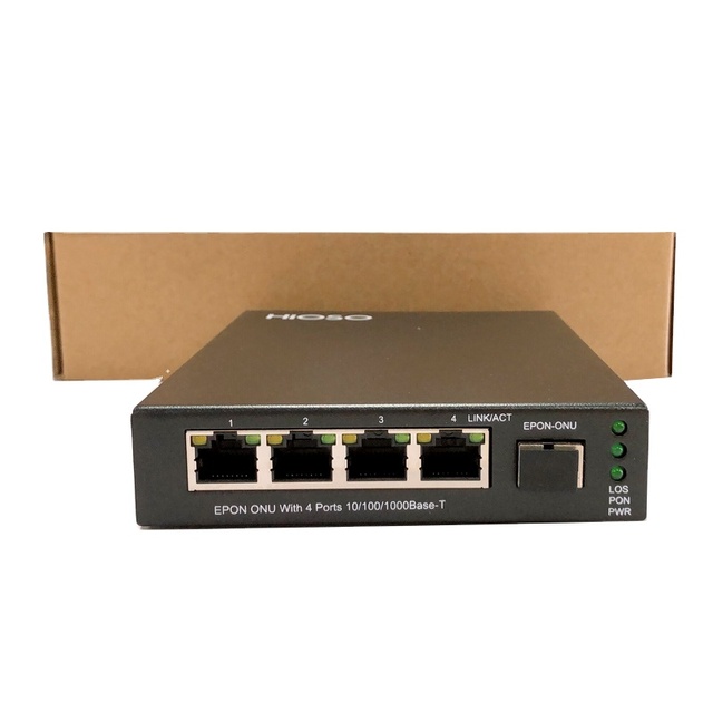 Industrial EPON ONU 4 Ports 10/100/1000Mbps Base-T FTTH for HA7204G with High Quality