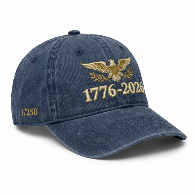 Premium Limited Edition 1/250 Golden Eagle Embroidered Sporty Dad Hat 100% Cotton USA 250th Anniversary Commemorative Souvenir