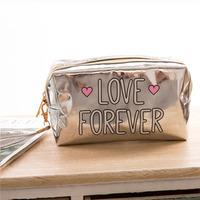 Nouvelle Trousse de Maquillage 2025 en PU Or Rose avec Fermeture Éclair, Petite Capacité, Motif Bonbons, Résistante à l'Eau – Essentiels de Voyage