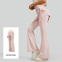 Nouveau pantalon jupe évasé froncé effet deux pièces taille haute rehausseur de hanches pour le yoga, le Pilates, la gym et l'entraînement quotidien