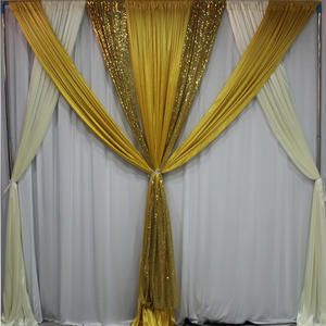 Rideaux de fond à <span class=keywords><strong>paillettes</strong></span> roses 2 panneaux décoration de fête prénatale et de mariage 5 pieds 8 pieds accessoires photographiques en soie glacée - Product Image 4