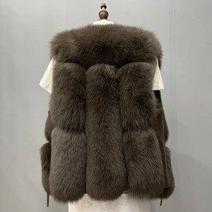MWfur Winter Vest <strong>Women's</strong> Fashion Waistcoat Thick Warm Fluffy Fur <strong>Sleeveless</strong> <strong>Coats</strong> Real Fox Fur Vest for <strong>Women</strong> - Product Image 4