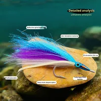 BLF-LY074 Hameçon de pêche à la mouche bionique en acier inoxydable amélioré, argent de mer, carpe, tarpon, appât vivant pour poissons d'eau salée