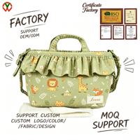 Sac fourre-tout léger à volants pour maman, sac à couches en polycoton pour bébé, pour les voyages en extérieur, organisateur de rangement mignon et tendance pour bébé, OEM ODM