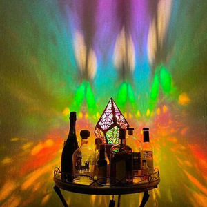 Lámpara de Proyección LED Hueca de PVC, Lámpara de Escritorio Proyector Colorida Estilo Bohemio, Recargable por USB, Decoración para el Hogar - Product Image 3