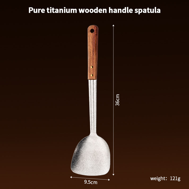 Pure titanium wooden handle spatula