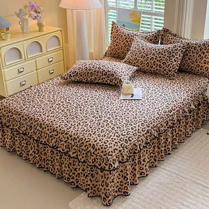Lenzuola Coreane per Letto Matrimoniale e King Size, <span class=keywords><strong>Set</strong></span> di Biancheria da Letto con Lenzuolo Piatto a Fiori e Federe Morbide e Calde - Product Image 1