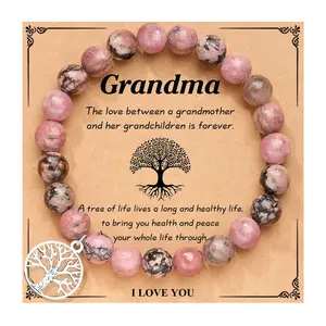 Mothers Day Gift for Grandma Mom Sister in Law Granny Valentine's Day Birthday Anniversary Natural Stone Tree of Life Bracelet
